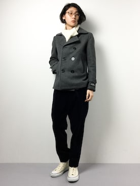 「アイテム（ピーコート）」を使った、Yudai Ishiiさん（メンズ・178cm・20代）の冬コーディネート