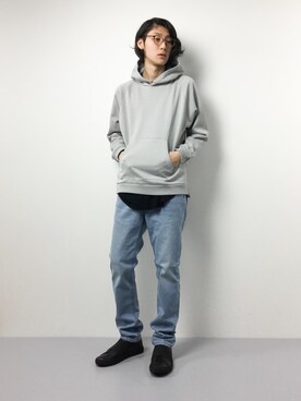 「MONKEY TIME（モンキータイム）のアイテム（パーカー）」を使った、Yudai Ishiiさん（メンズ・178cm）の冬コーディネート