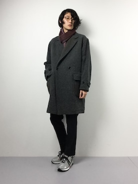 「Johnbull Private labo（ジョンブルプライベートラボ）のアイテム（ステンカラーコート）」を使った、Yudai Ishiiさん（メンズ・178cm）の冬コーディネート