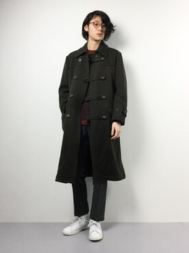 「EN ROUTE（アンルート）のアイテム（ダッフルコート）」を使った、Yudai Ishiiさん（メンズ・178cm）の冬コーディネート