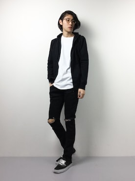 「MONKEY TIME（モンキータイム）のアイテム（Tシャツ/カットソー）」を使った、Yudai Ishiiさん（メンズ・178cm）の冬コーディネート