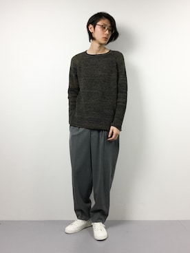 「MONKEY TIME（モンキータイム）のアイテム（スラックス）」を使った、Yudai Ishiiさん（メンズ・178cm）の冬コーディネート