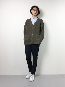 「MONKEY TIME（モンキータイム）のアイテム（カーディガン/ボレロ）」を使った、Yudai Ishiiさん（メンズ・178cm）の冬コーディネート