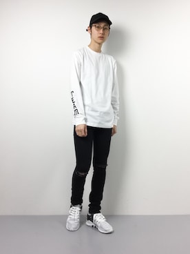 「MONKEY TIME（モンキータイム）のアイテム（Tシャツ/カットソー）」を使った、Yudai Ishiiさん（メンズ・178cm）の冬コーディネート