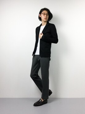 「THE CASUAL（カジュアル）のアイテム（テーラードジャケット）」を使った、Yudai Ishiiさん（メンズ・178cm）の冬コーディネート