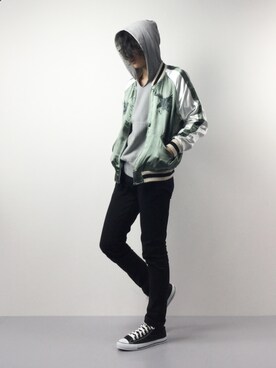 「MONKEY TIME（モンキータイム）のアイテム（ブルゾン）」を使った、Yudai Ishiiさん（メンズ・178cm）の冬コーディネート