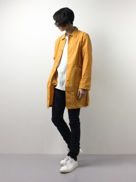 「URBAN RESEARCH Sonny Label（アーバンリサーチサニーレーベル）のアイテム（ステンカラーコート）」を使った、Yudai Ishiiさん（メンズ・178cm）の冬コーディネート