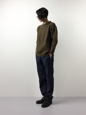 「MONKEY TIME（モンキータイム）のアイテム（ニット/セーター）」を使った、Yudai Ishiiさん（メンズ・178cm）の冬コーディネート