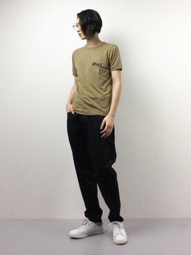Yudai Ishiiさんの「＜MHL.＞ 17 1POC LOGO TEE/Tシャツ ◆」を使ったコーディネート