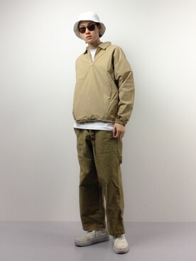 「MANUAL ALPHABET（マニュアル アルファベット）のアイテム（ブルゾン）」を使った、Yudai Ishiiさん（メンズ・178cm）の春コーディネート