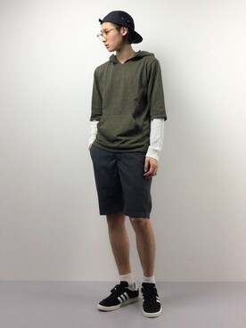 「SEVENDAYS=SUNDAY（セブンデイズサンデイ）のアイテム（パーカー）」を使った、Yudai Ishiiさん（メンズ・178cm）の春コーディネート
