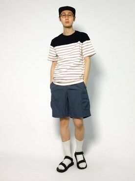 「SHIPS JET BLUE（シップスジェットブルー）のアイテム（Tシャツ/カットソー）」を使った、Yudai Ishiiさん（メンズ・178cm）の夏コーディネート