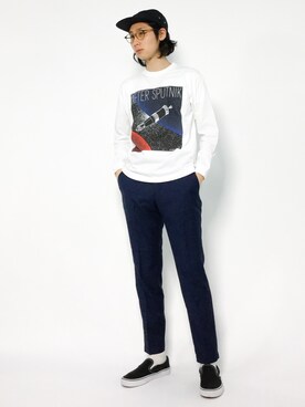 「N.HOOLYWOOD（N.ハリウッド）のアイテム（Tシャツ/カットソー）」を使った、Yudai Ishiiさん（メンズ・178cm）の夏コーディネート