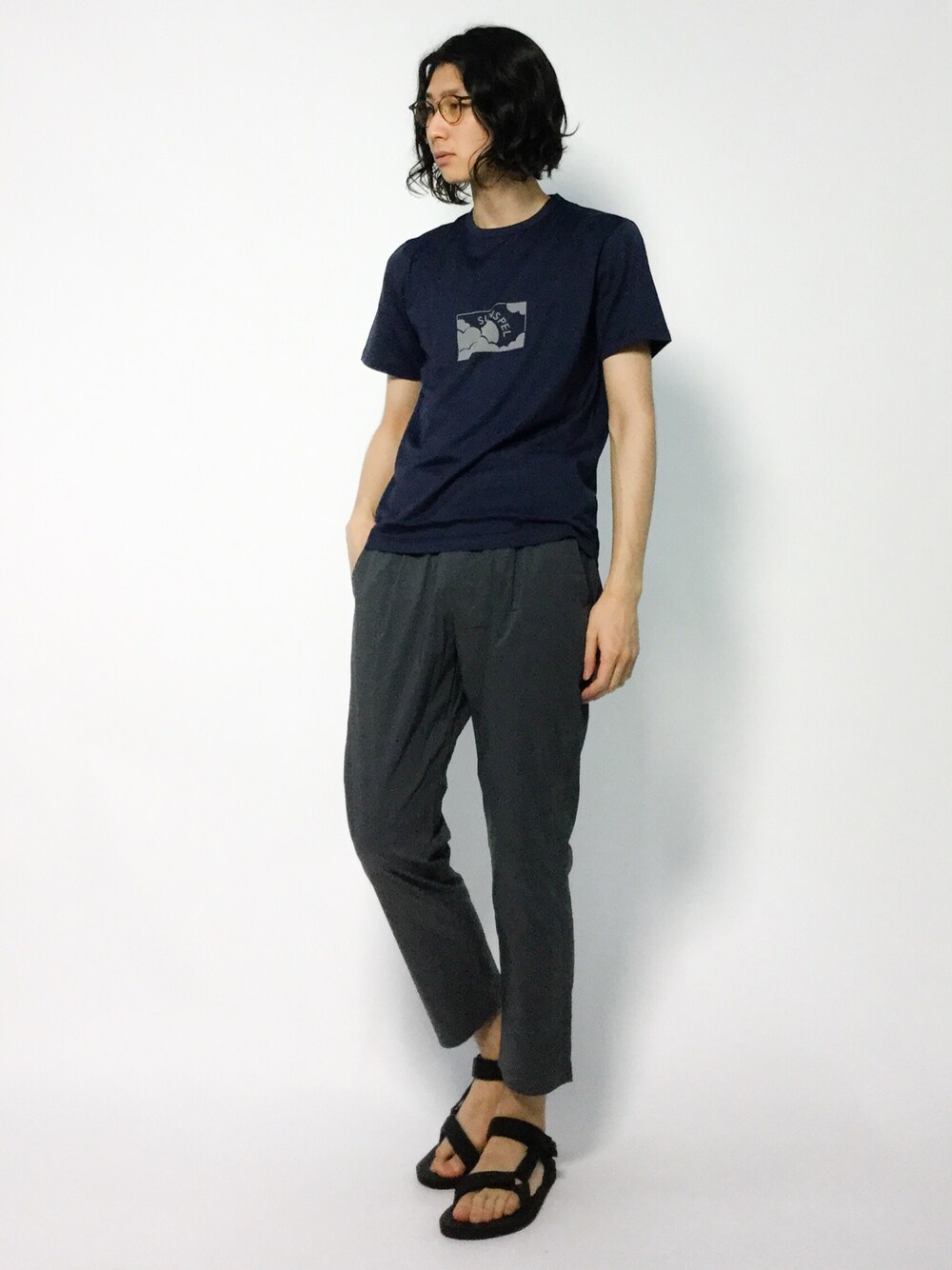 Yudai Ishiiさんの「SUNSPEL / Men's Long-Staple Cotton T-Shirt With Sun & Cloud Print（SUNSPEL）」を使ったコーディネート