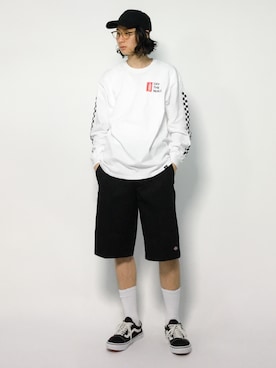 「VANS（バンズ）のアイテム（Tシャツ/カットソー）」を使った、Yudai Ishiiさん（メンズ・178cm）の夏コーディネート