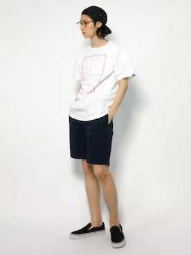 「VANS（バンズ）のアイテム（Tシャツ/カットソー）」を使った、Yudai Ishiiさん（メンズ・178cm）の夏コーディネート