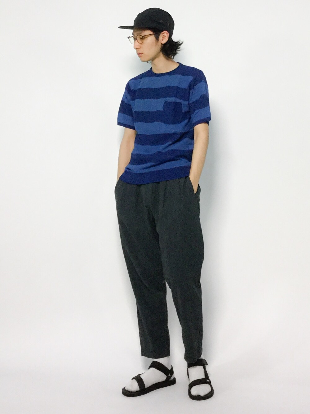 Yudai Ishiiさんの「インディゴ カノコニット Tシャツ（FREAK'S STORE）」を使ったコーディネート