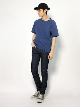 「MONKEY TIME（モンキータイム）のアイテム（デニムパンツ）」を使った、Yudai Ishiiさん（メンズ・178cm）の夏コーディネート