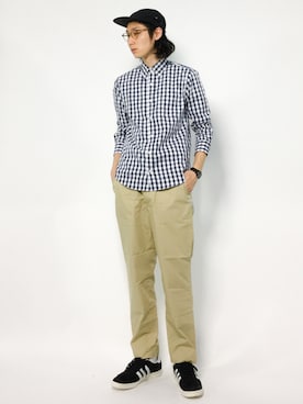 「ギンガムチェックシャツ」｜Yudai Ishiiさん（メンズ・178cm・20代）の夏コーディネート