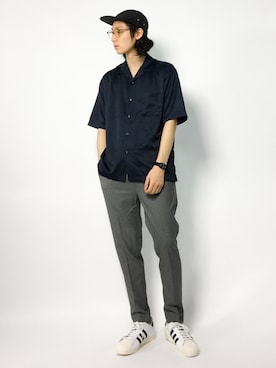 「ネイビー×グレー」｜Yudai Ishiiさん（メンズ・178cm・20代）の夏コーディネート