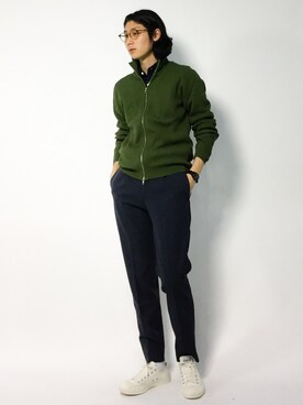 「SHIPS JET BLUE（シップスジェットブルー）のアイテム（カーディガン/ボレロ）」を使った、Yudai Ishiiさん（メンズ・178cm）の秋コーディネート