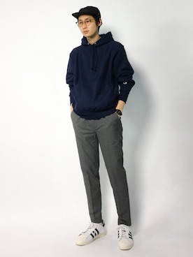「ネイビー×グレー」｜Yudai Ishiiさん（メンズ・178cm・20代）の秋コーディネート