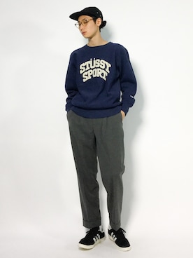 「STUSSY（ステューシー）のアイテム（スウェット）」を使った、Yudai Ishiiさん（メンズ・178cm）の秋コーディネート