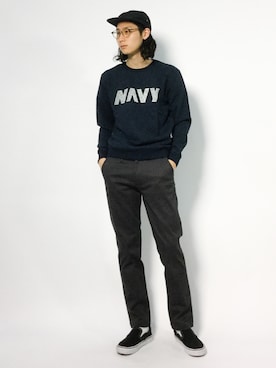「ネイビー×グレー」｜Yudai Ishiiさん（メンズ・178cm・20代）の秋コーディネート