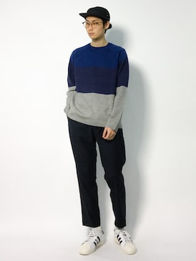 「ネイビー×グレー」｜Yudai Ishiiさん（メンズ・178cm・20代）の秋コーディネート