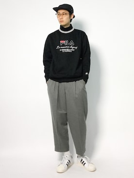 「FILA（フィラ）のアイテム（スウェット）」を使った、Yudai Ishiiさん（メンズ・178cm）の秋コーディネート