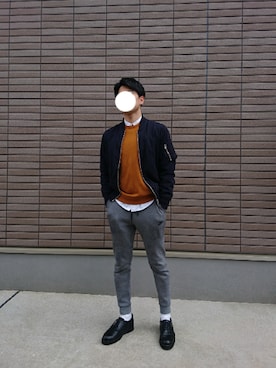 「BEAUTY&YOUTH UNITED ARROWS（ビューティーアンドユースユナイテッドアローズ）のアイテム（MA-1）」を使った、MaYuさん（メンズ・173cm）の春コーディネート