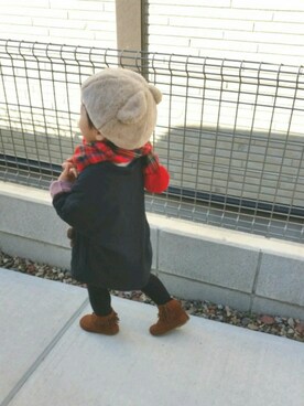 「タータンチェック」｜yu_____peさん（キッズ・80cm）の冬コーディネート