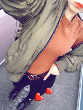 「アイテム（その他トップス、ブラウン系）」を使った、SAyUさん（レディース・158cm）の秋コーディネート