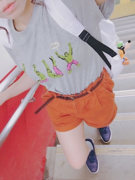 「MARVEL Tシャツ」｜SAyUさん（レディース・158cm）の春コーディネート