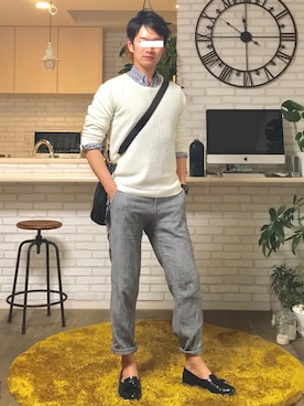 「LOUIS VUITTON（ルイヴィトン）のアイテム（ショルダーバッグ）」を使った、flippersさん（メンズ・182cm・30代）の春コーディネート