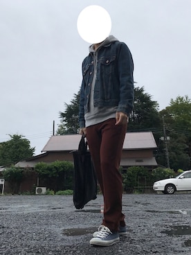 「Guess（ゲス）のアイテム（ハンドバッグ）」を使った、鈴吉さん（メンズ・169cm）の秋コーディネート