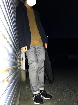 「OURET（オーレット）のアイテム（パーカー）」を使った、鈴吉さん（メンズ・169cm）の秋コーディネート
