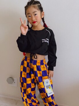 「no brand（ノーブランド）のアイテム（スウェット）」を使った、kantokiさん（キッズ・120cm）の春コーディネート