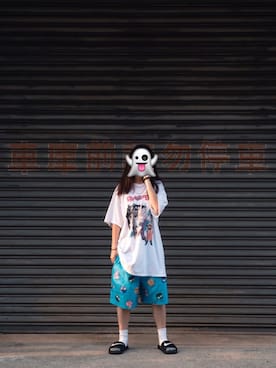 「DRAGON BALL（ドラゴンボール）のアイテム」を使った、王齡悅さん（レディース・149cm）の春コーディネート