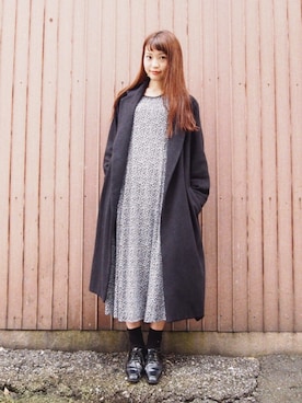 「Jeffrey Campbell（ジェフリーキャンベル）のアイテム」を使った、三橋栄香さん（レディース・155cm）の冬コーディネート