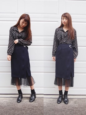 「Jeffrey Campbell（ジェフリーキャンベル）のアイテム（シューズ）」を使った、三橋栄香さん（レディース・155cm）の冬コーディネート