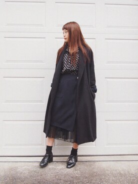 「Jeffrey Campbell（ジェフリーキャンベル）のアイテム（シューズ）」を使った、三橋栄香さん（レディース・155cm）の冬コーディネート