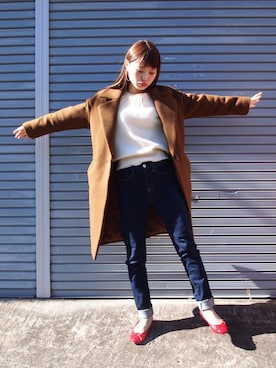 「UNITED ARROWS（ユナイテッドアローズ）のアイテム（その他アウター）」を使った、三橋栄香さん（レディース・155cm）の冬コーディネート
