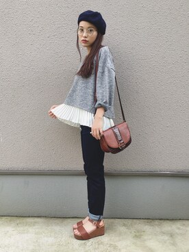 三橋栄香さん(レディース・155cm)の冬コーディネート