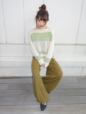 「RNA（アールエヌエー）のアイテム」を使った、三橋栄香さん（レディース・155cm）の冬コーディネート