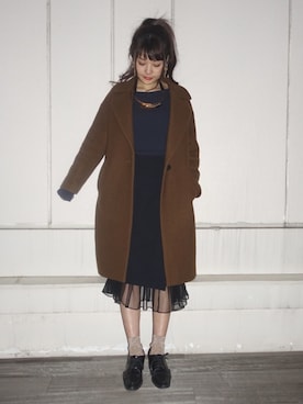 「Jeffrey Campbell（ジェフリーキャンベル）のアイテム（シューズ）」を使った、三橋栄香さん（レディース・155cm）の春コーディネート