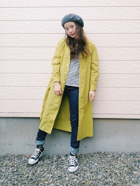 「I am I in fact...（アイアムアイインファクト）のアイテム（ジャケット/アウター）」を使った、三橋栄香さん（レディース・155cm）の春コーディネート