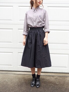 「Jeffrey Campbell（ジェフリーキャンベル）のアイテム（シューズ）」を使った、三橋栄香さん（レディース・155cm）の春コーディネート