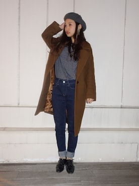 「Jeffrey Campbell（ジェフリーキャンベル）のアイテム（シューズ）」を使った、三橋栄香さん（レディース・155cm）の春コーディネート