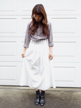 「Jeffrey Campbell（ジェフリーキャンベル）のアイテム（シューズ）」を使った、三橋栄香さん（レディース・155cm）の春コーディネート